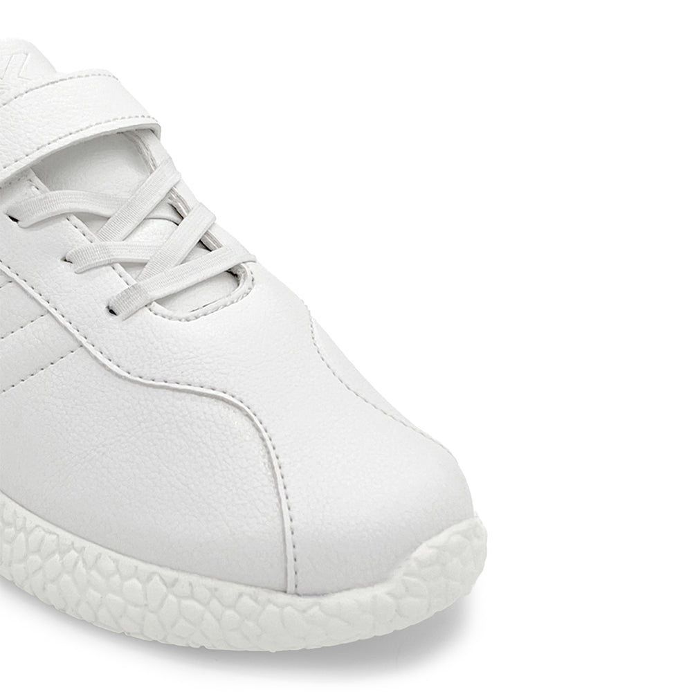 Skudo Kids White Leather School Shoes