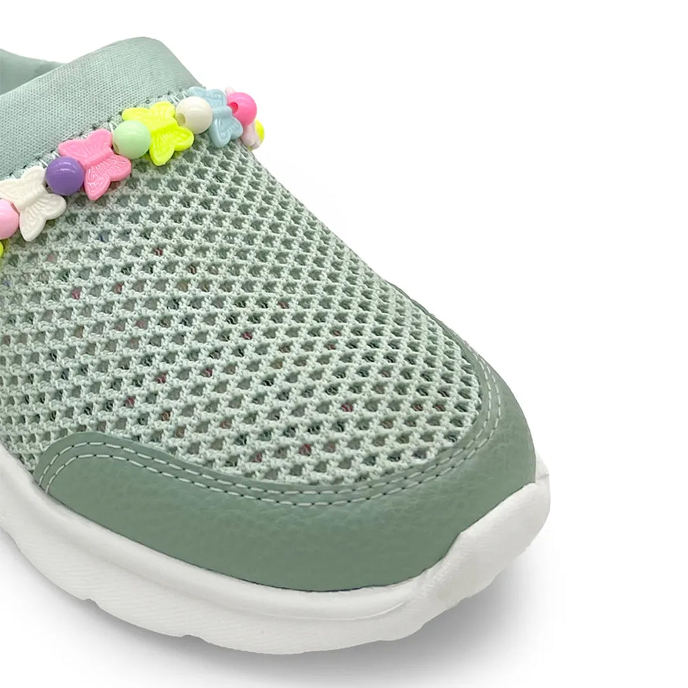 Summer Breeze Girls Sea Green Detachable Friendship Bracelet Slip-On Mule - Hopits