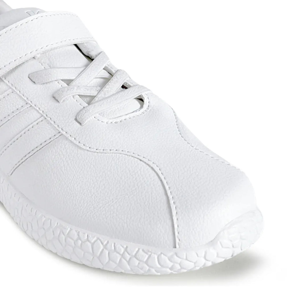 Skudo - Faux Leather White School Shoes - Hopits