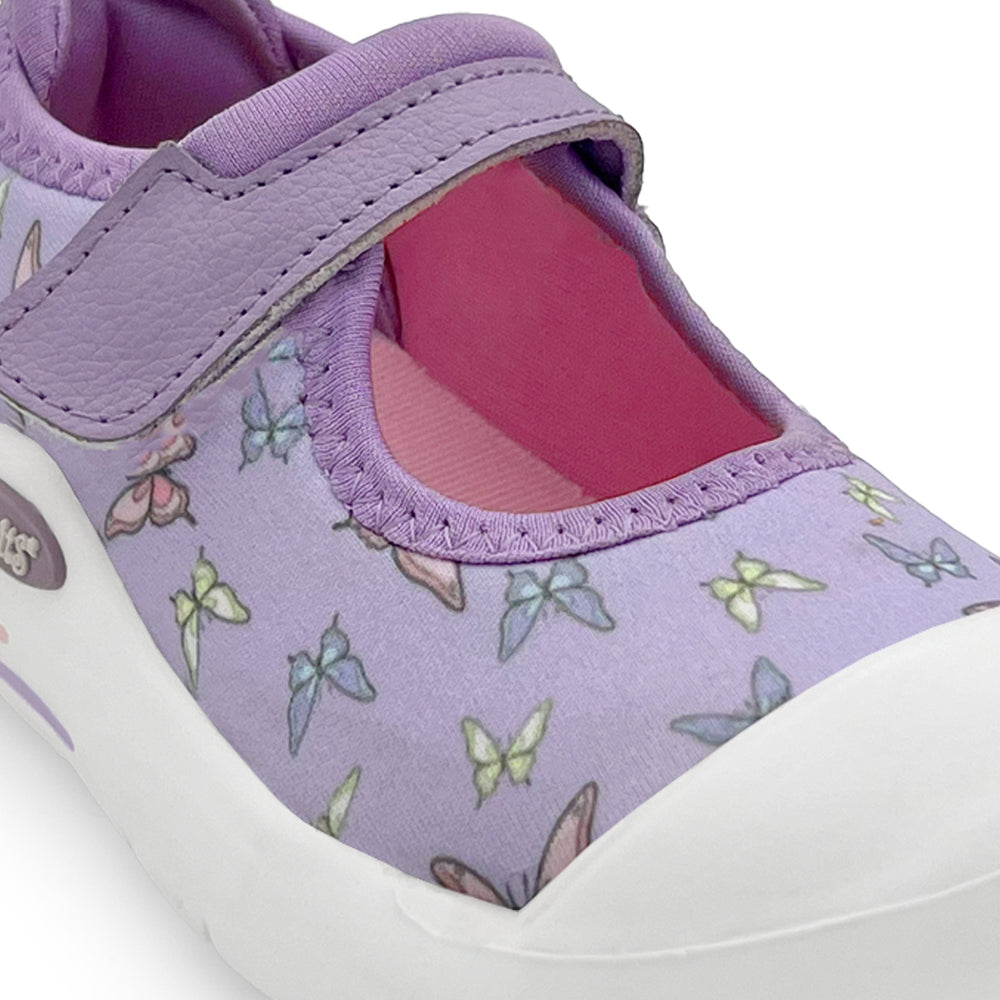 EasyFlex Mary Janes Purple Butterfly Print Ballet Flat - Hopits