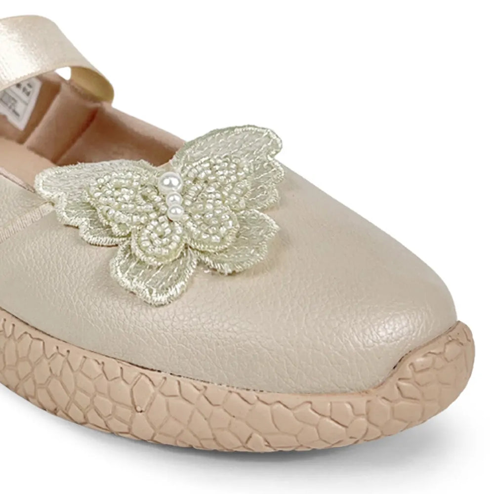 Trotter - Gardenia Beige Butterfly Ballerinas - Hopits