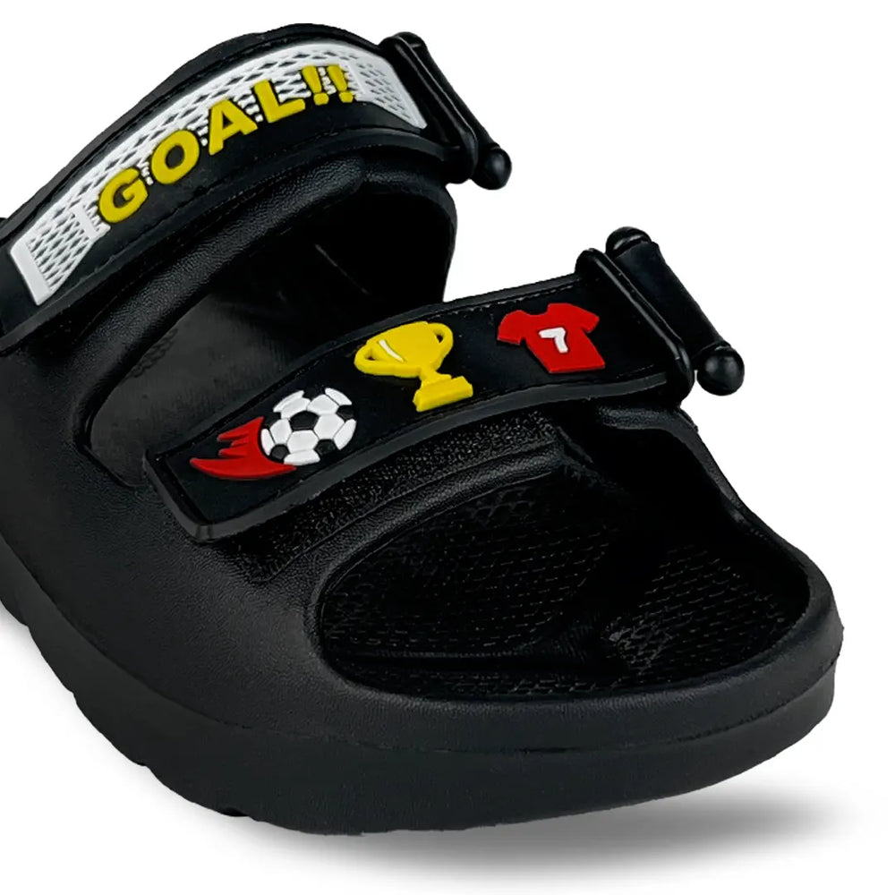 Evolve- Boys Black Soccer Water Proof Sandal - Hopits