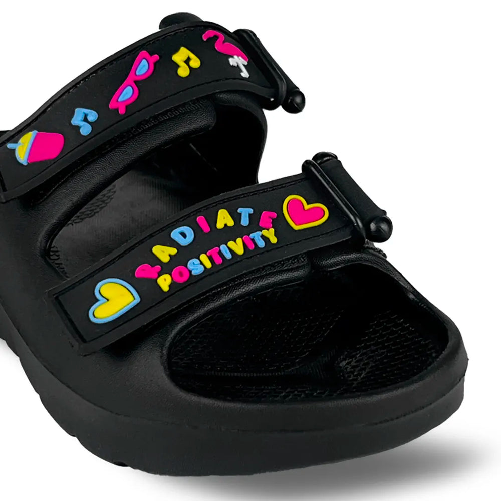 Evolve- Girls Black Flamingo Water Proof Sandal - Hopits