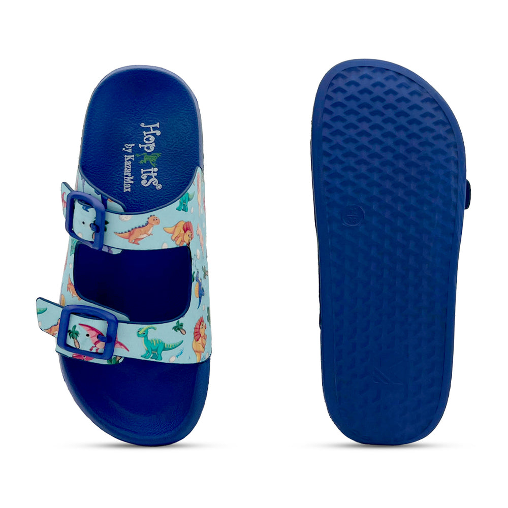 Splash-Steps Cyan Dino Printed Waterproof Sandal - Hopits