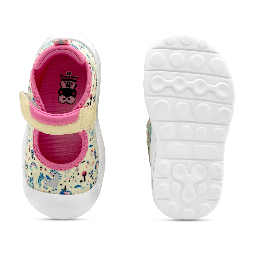 EasyFlex Mary Janes Yellow Unicorn Print Ballet Flat - Hopits