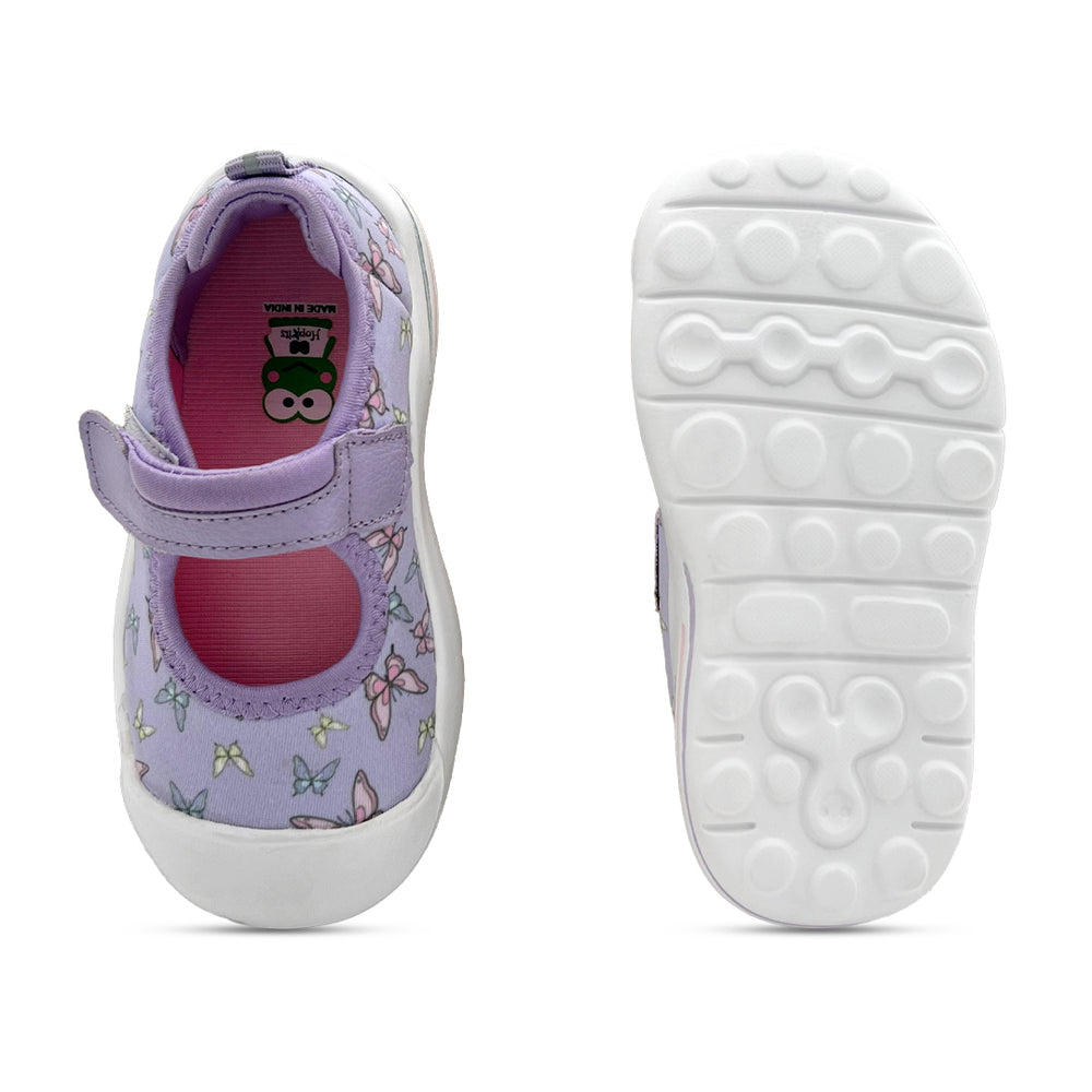 EasyFlex Mary Janes Purple Butterfly Print Ballet Flat - Hopits