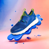 Ultra Runner Boys Blue Neon Abstract Sneakers
