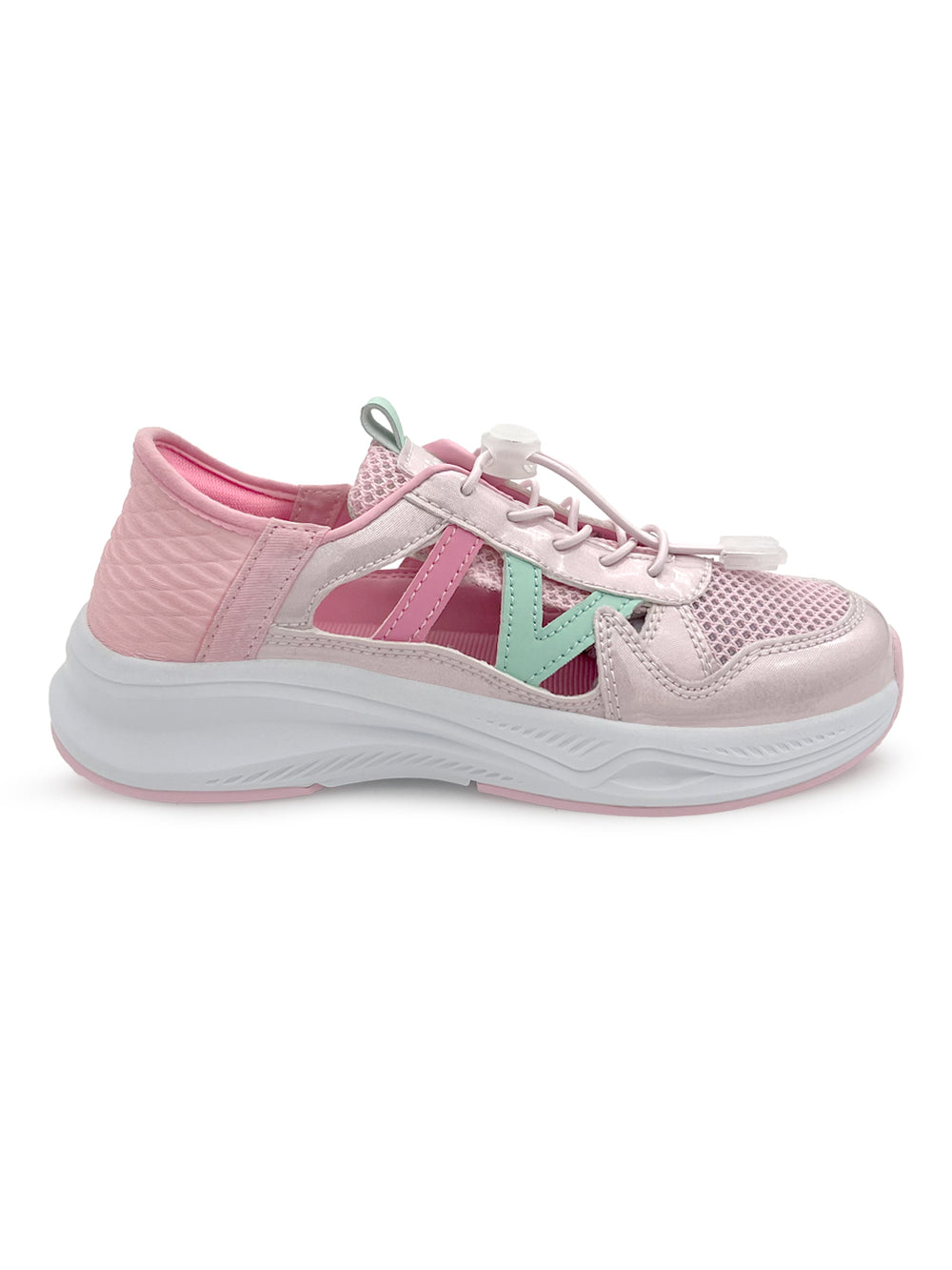 FlexTrek Toggle Clasp Closure Sneaker Shoes-Pink - Hopits