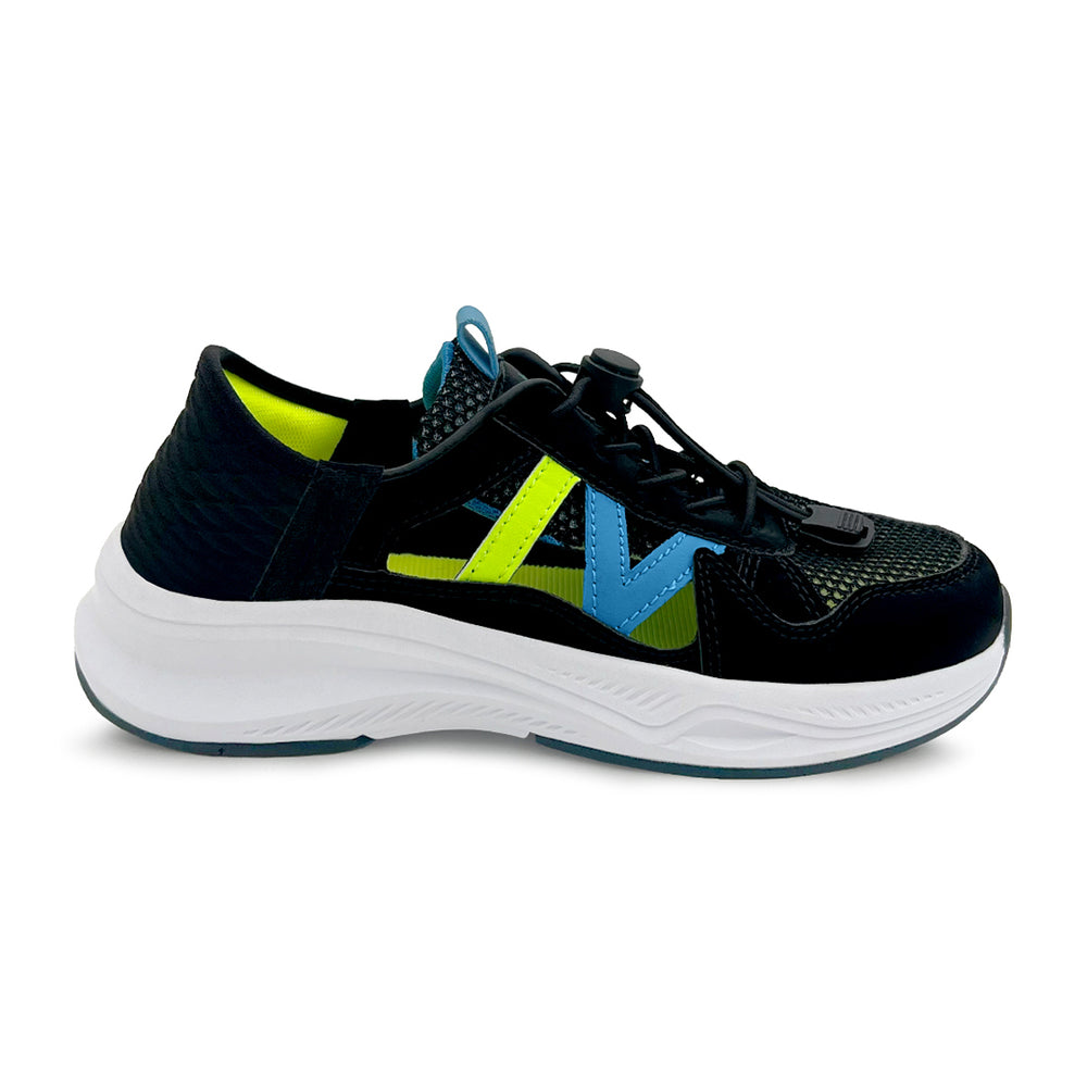 FlexTrek Toggle Clasp Closure Sneaker Shoes-Black - Hopits