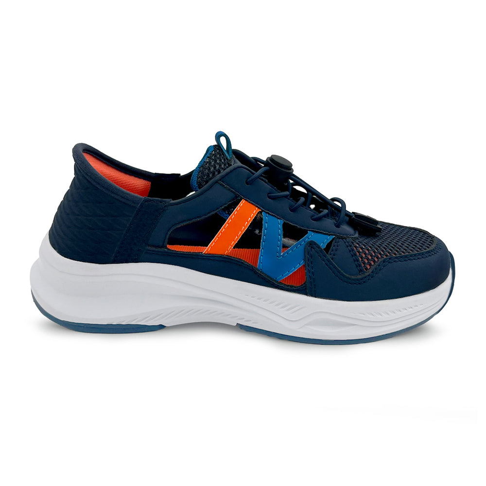 FlexTrek Toggle Clasp Closure Sneaker Shoes-Navy - Hopits