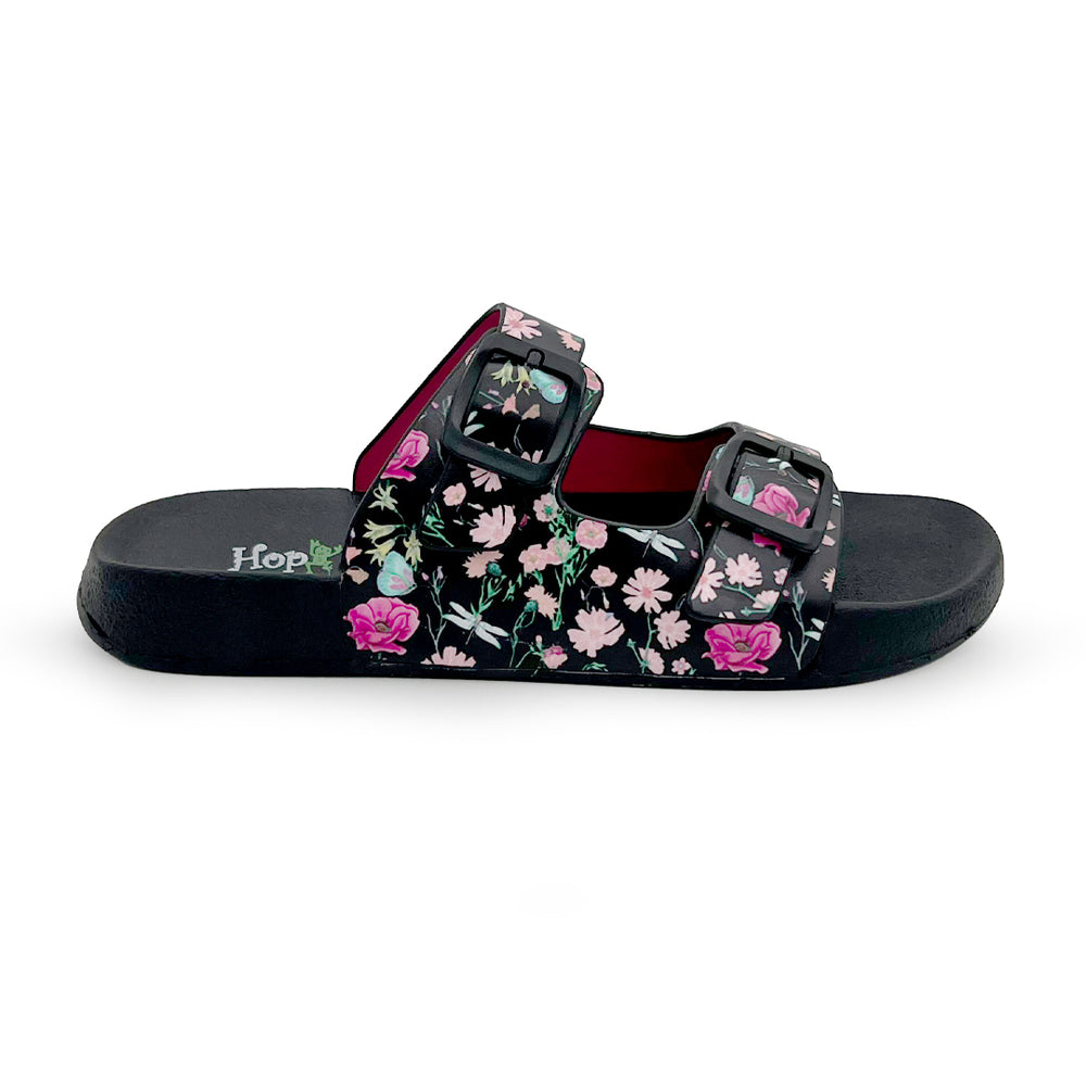 Splash-Steps Black Floral Printed Waterproof Sandal - Hopits