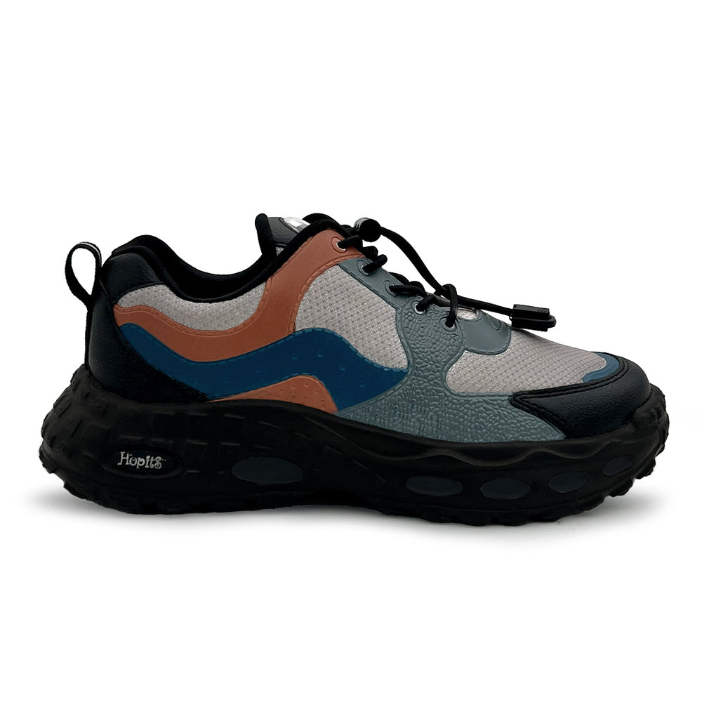 Splash Kicks Grey Black Sneakers With Snap-Lock - Hopits