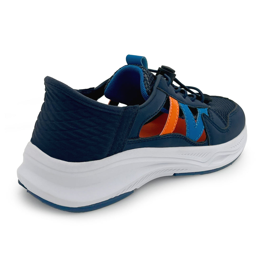 FlexTrek Toggle Clasp Closure Sneaker Shoes-Navy - Hopits