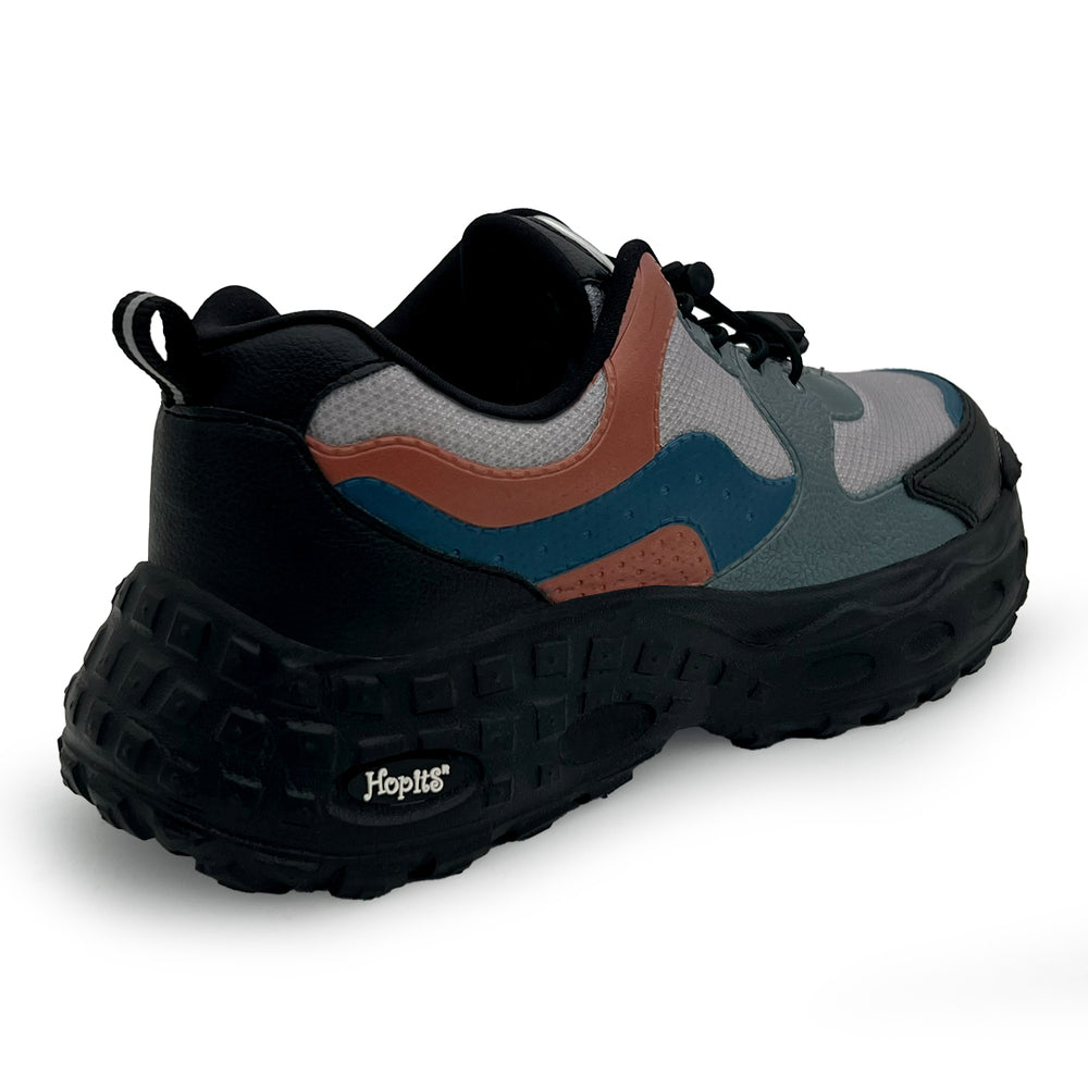 Splash Kicks Grey Black Sneakers With Snap-Lock - Hopits
