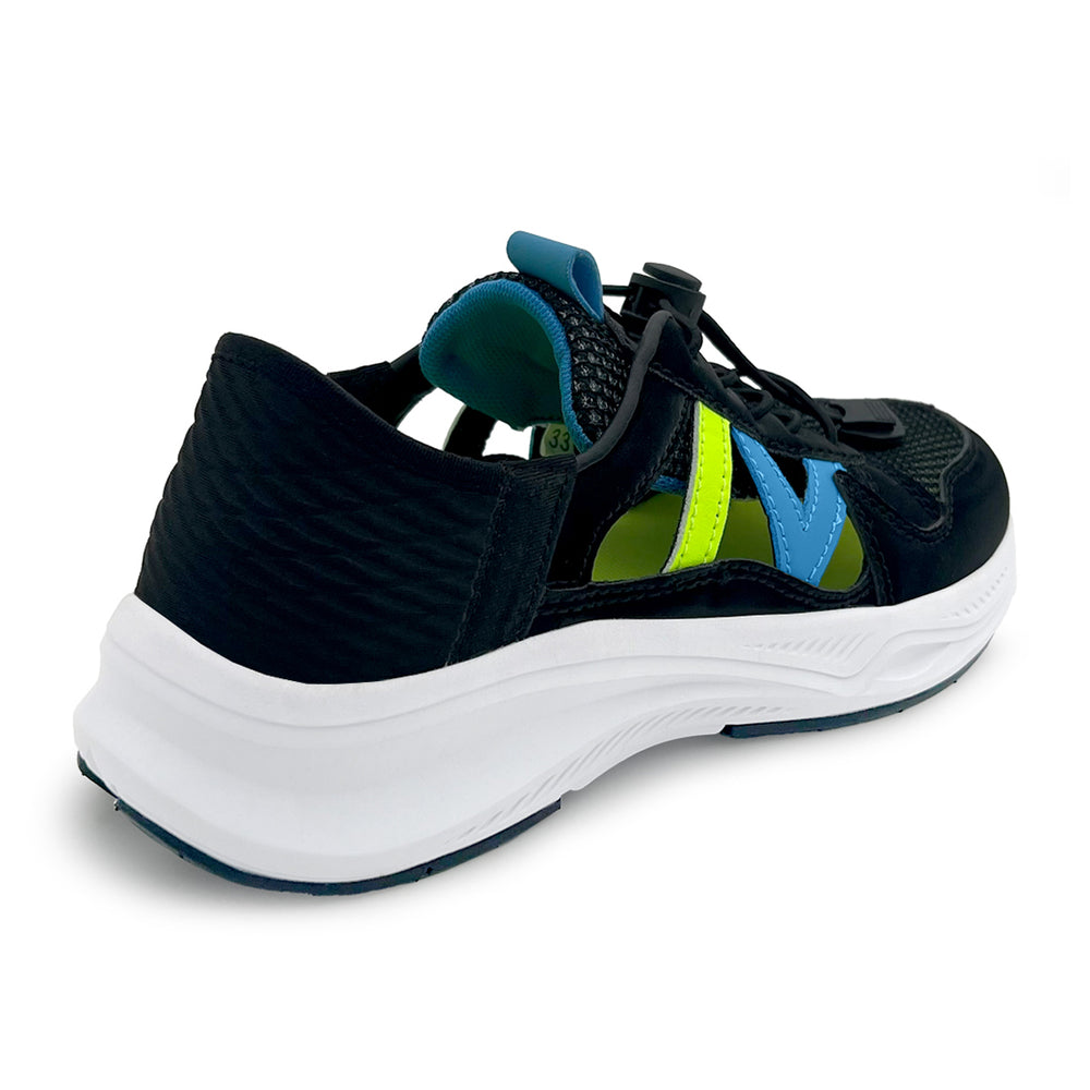 FlexTrek Toggle Clasp Closure Sneaker Shoes-Black - Hopits