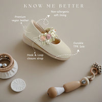 Gardenia Baby Girls Beige Floral Ballerinas