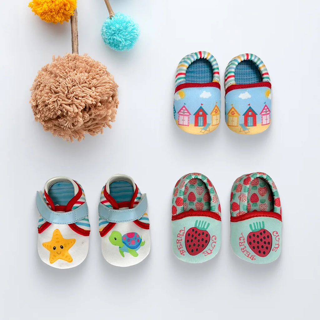 TOOTSIES - Sea Green Unisex Baby Newborn Pack Of 4 Gift Set Booties - Hopits