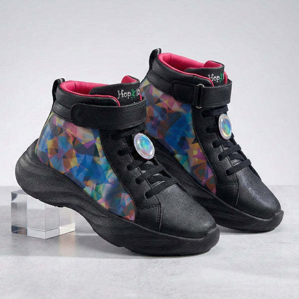 Rise-Prism Black with Multicolour 3-D Effect Removable Charms