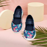 Trotter Girls Navy Tropical Ballerinas