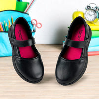 Trotter Girls Black School Ballerinas