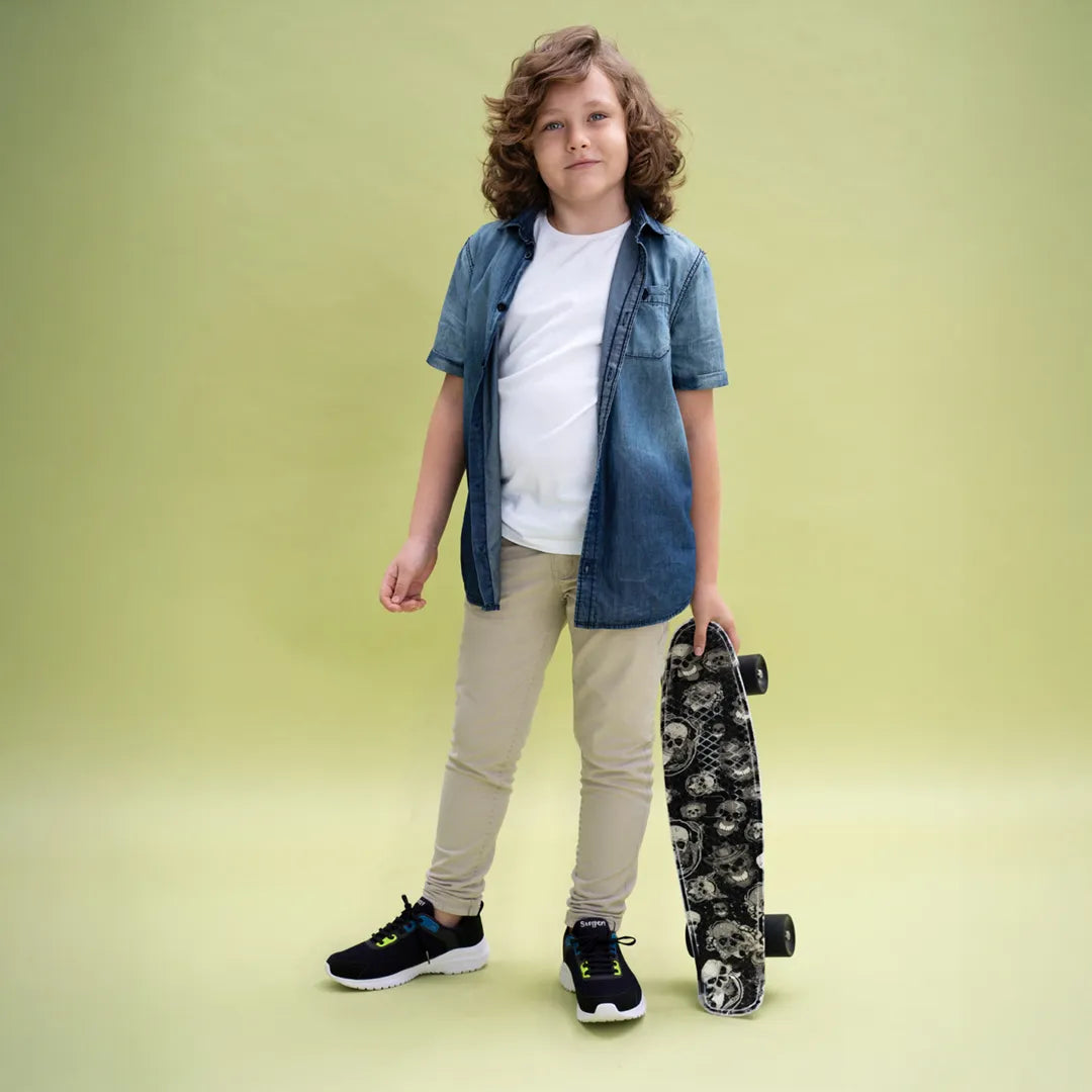 Easy-On Boys Black  Sneakers - Hopits