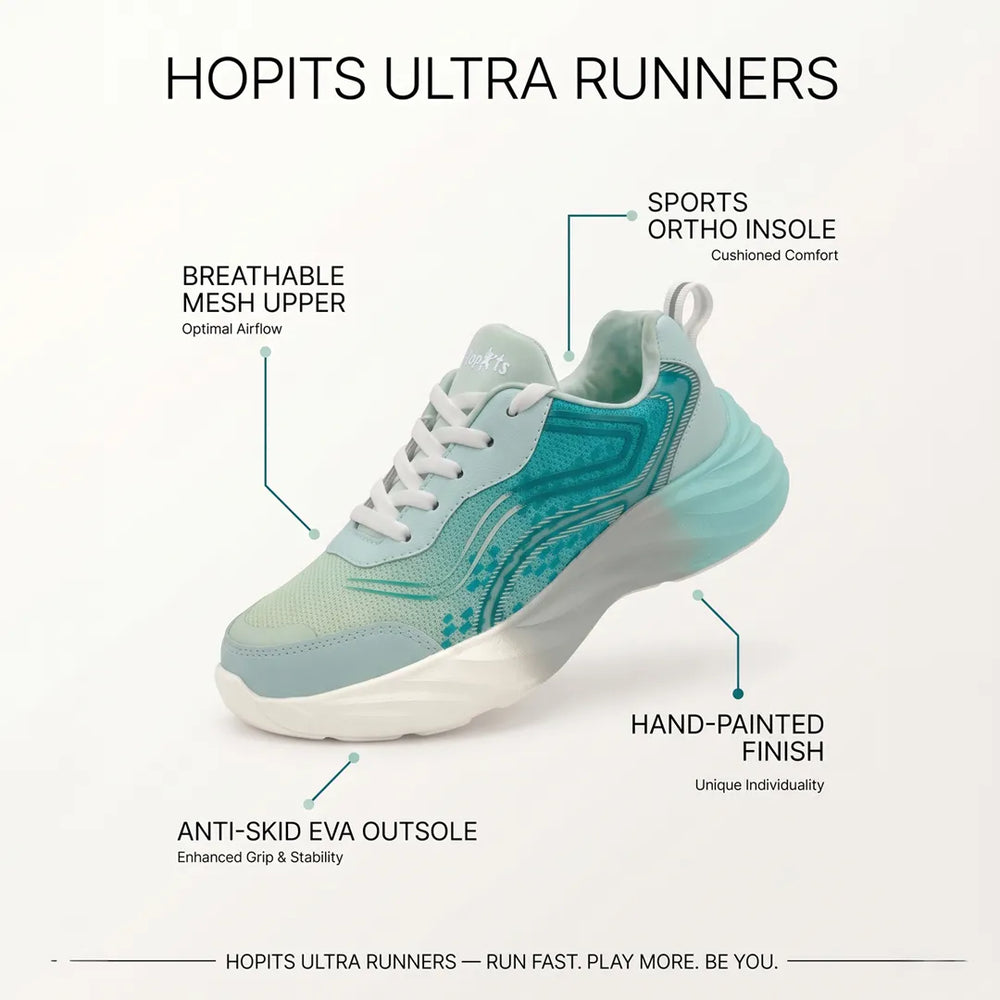 Ultra Runner Boys Grey Running Shoes