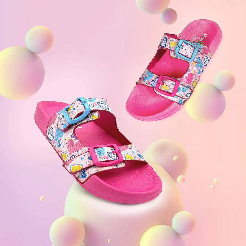Splash-Steps Kids Girls Peach Hearts Printed Waterproof Sandal - Hopits