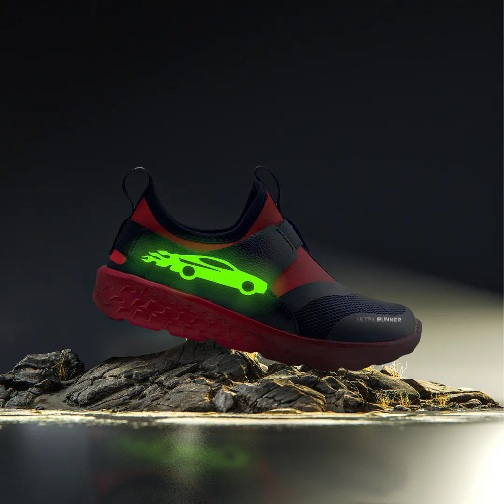 Ultra Runner Boys Red Racer Glow Sneakers
