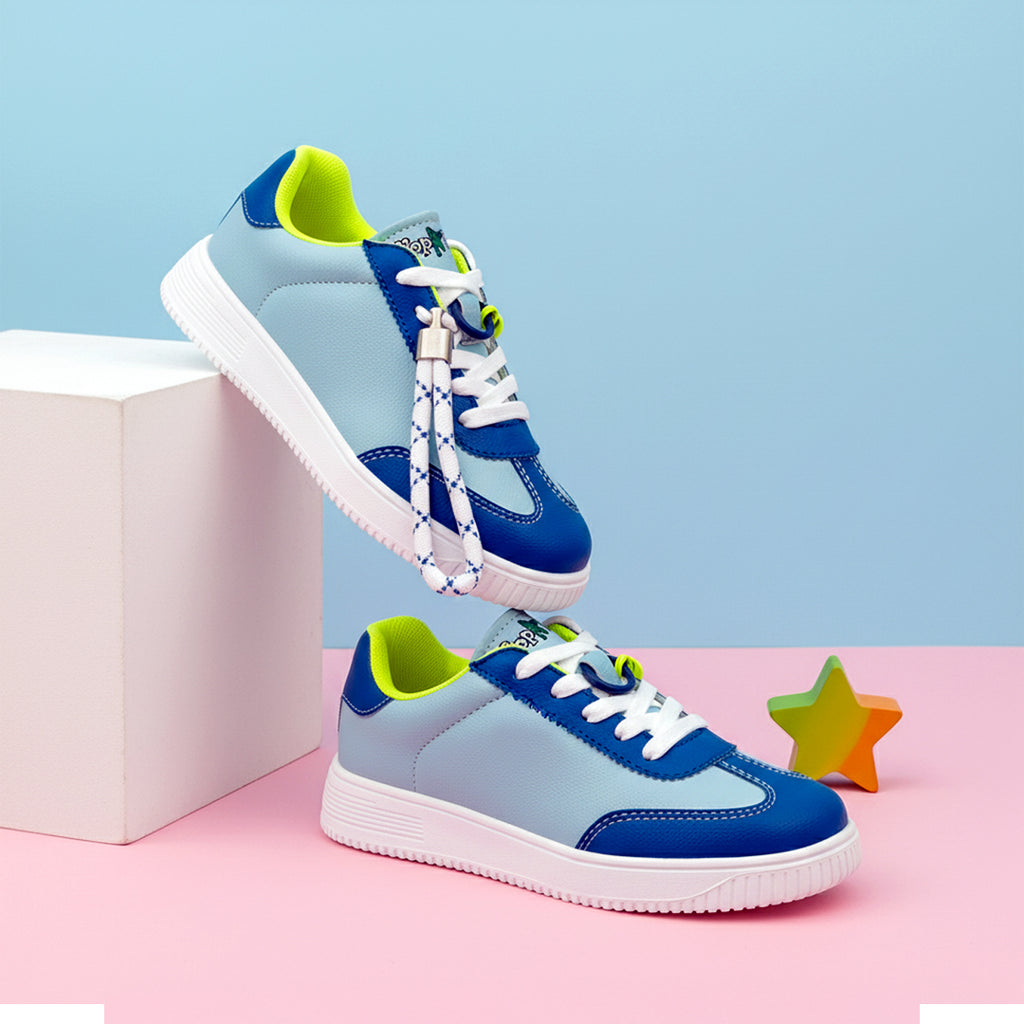 WonderWalk Skater Cap Modified Lace-Up & Hook Loop Closure Casual Sneakers Shoes-Navy Blue - Hopits