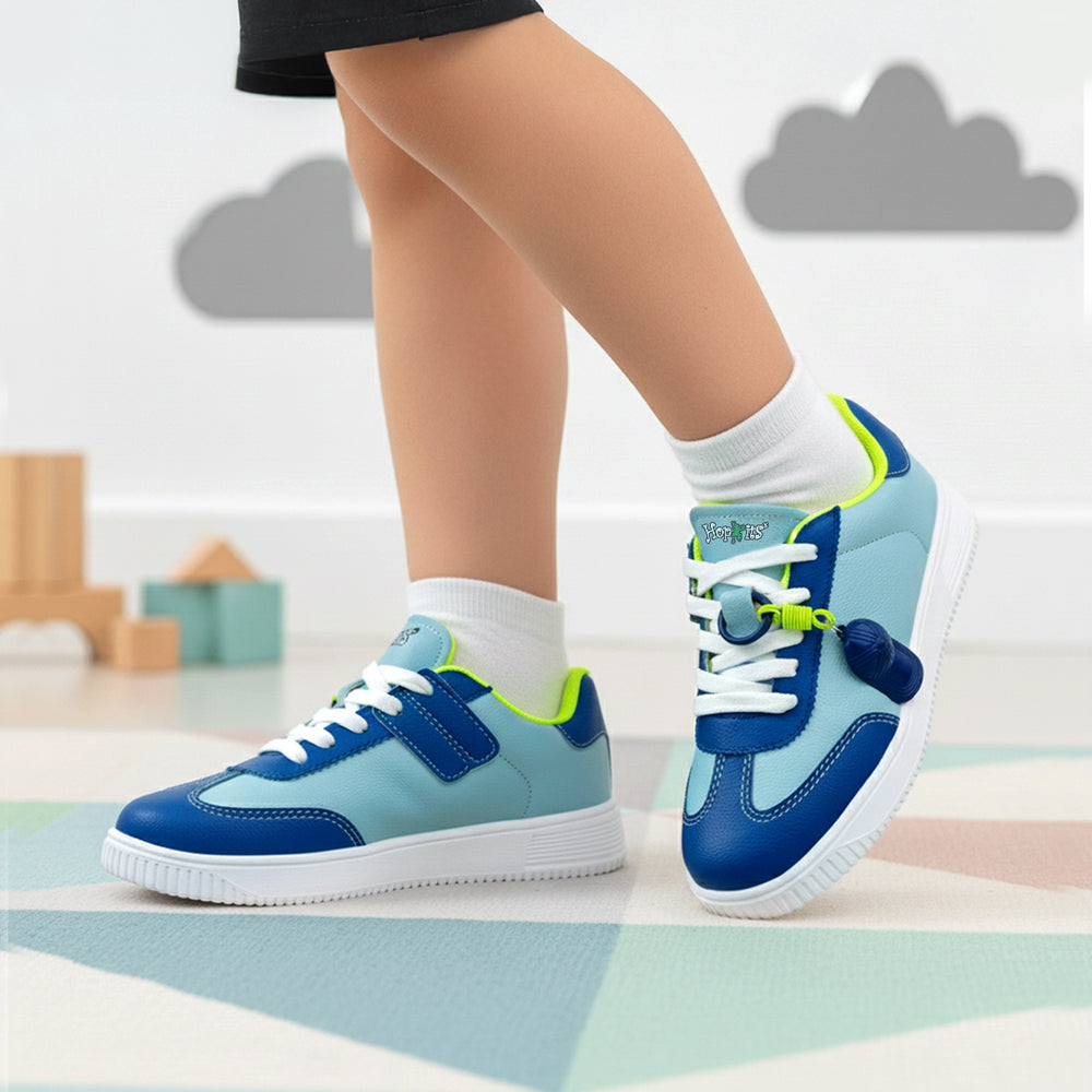 WonderWalk Skater Cap Modified Lace-Up & Hook Loop Closure Casual Sneakers Shoes-Navy Blue - Hopits