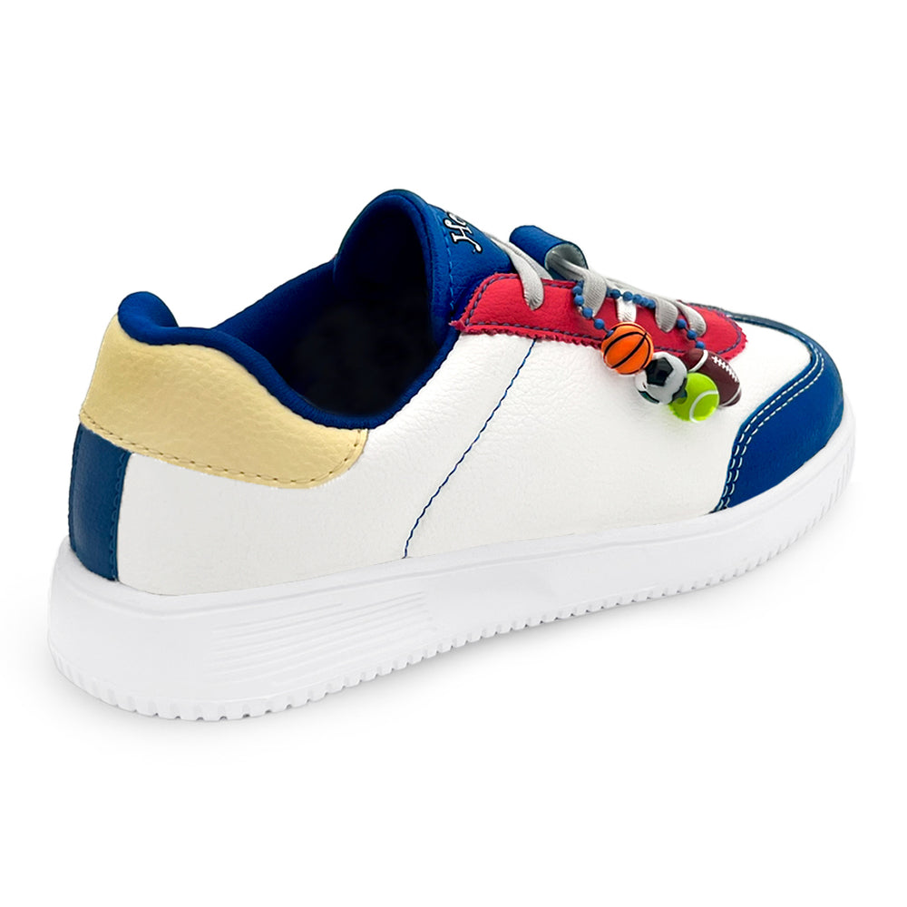 WonderWalk All Star Sports Modified Lace-Up & Hook Loop Closure Casual Sneakers Shoes-White - Hopits