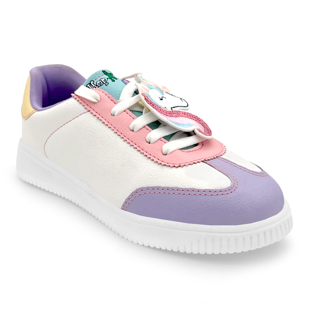 WonderWalk Unicorn Love Modified Lace-Up & Hook Loop Closure Casual Sneakers Shoes-Purple - Hopits