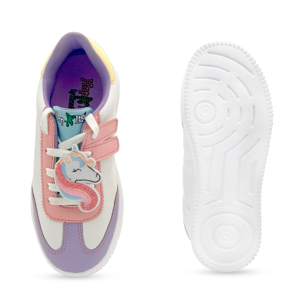 WonderWalk Unicorn Love Modified Lace-Up & Hook Loop Closure Casual Sneakers Shoes-Purple - Hopits