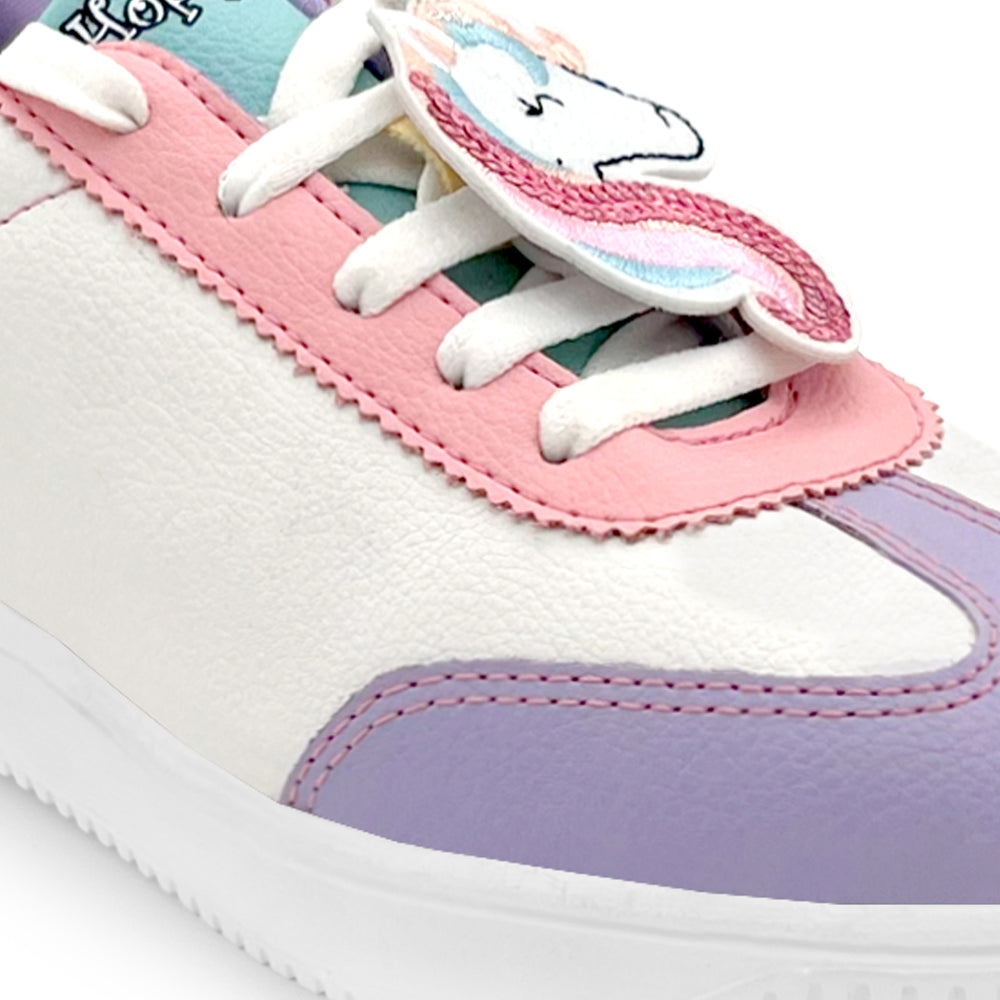 WonderWalk Unicorn Love Modified Lace-Up & Hook Loop Closure Casual Sneakers Shoes-Purple - Hopits