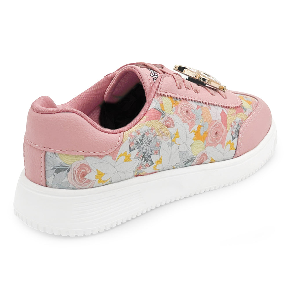 WonderWalk Peachy Owl Modified Lace-Up & Hook Loop Closure Casual Sneakers Shoes-Peach - Hopits