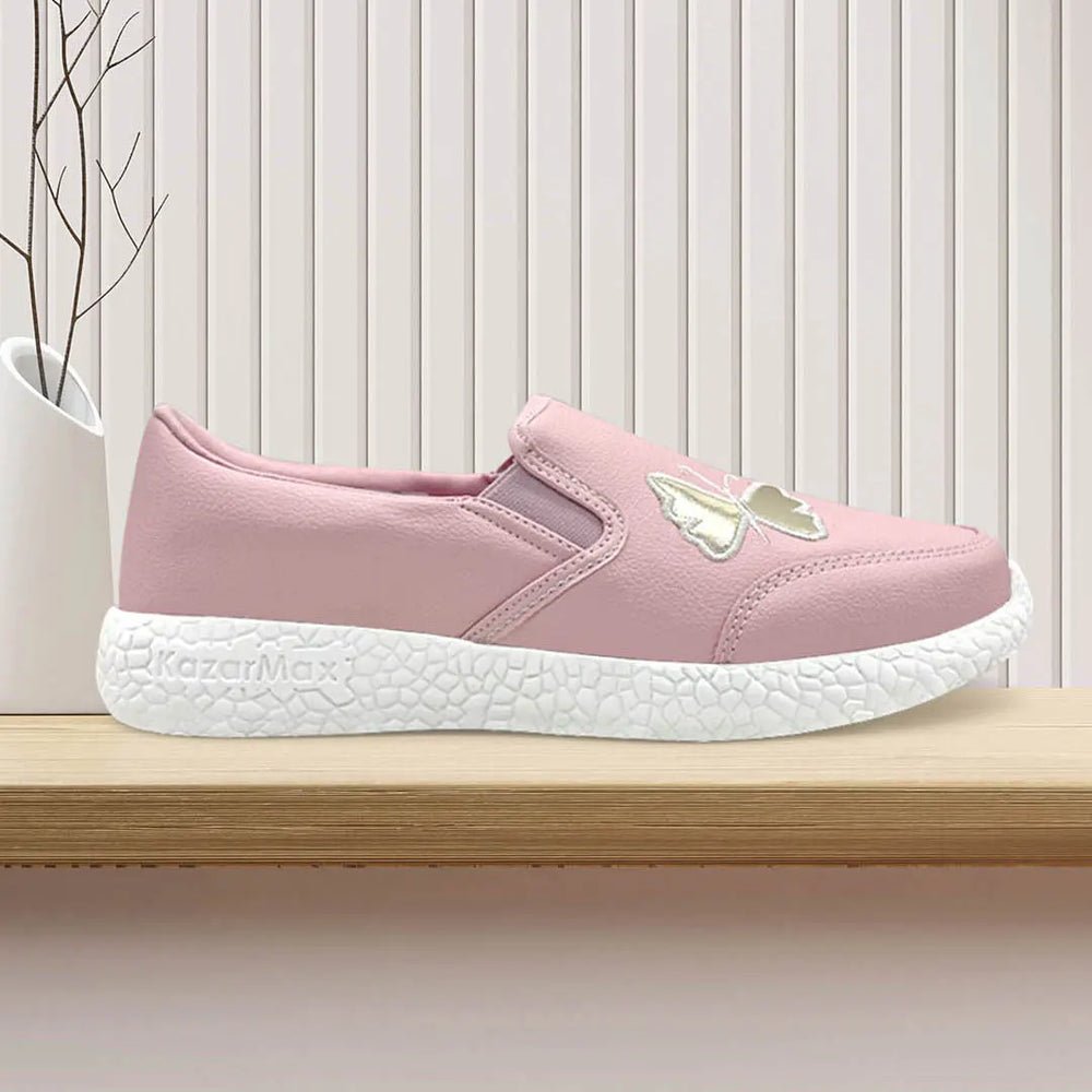 Explorer Girls Pink Butterfly Loafers