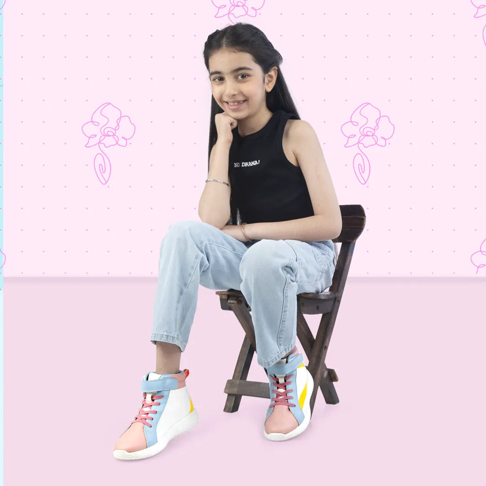Rise - White Peach High Top Sneakers - Hopits