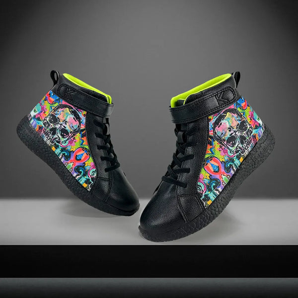 Rise Boys Black Graffiti High-Top Sneakers