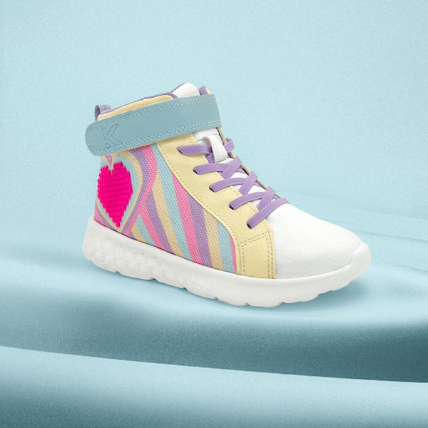 Rise Girls Pink Heart High-Top Sneakers