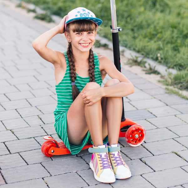 Rise Girls Pink Heart High-Top Sneakers alternate
