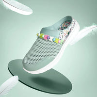 Summer Breeze Girls Sea Green Slip-On Mules