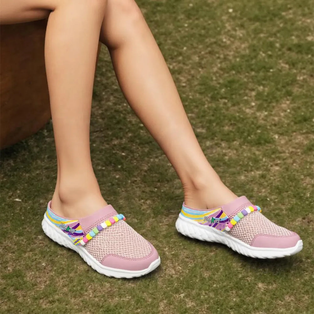 Summer Breeze Girls Peach Detachable Friendship Bracelet Slip-On Mule - Hopits