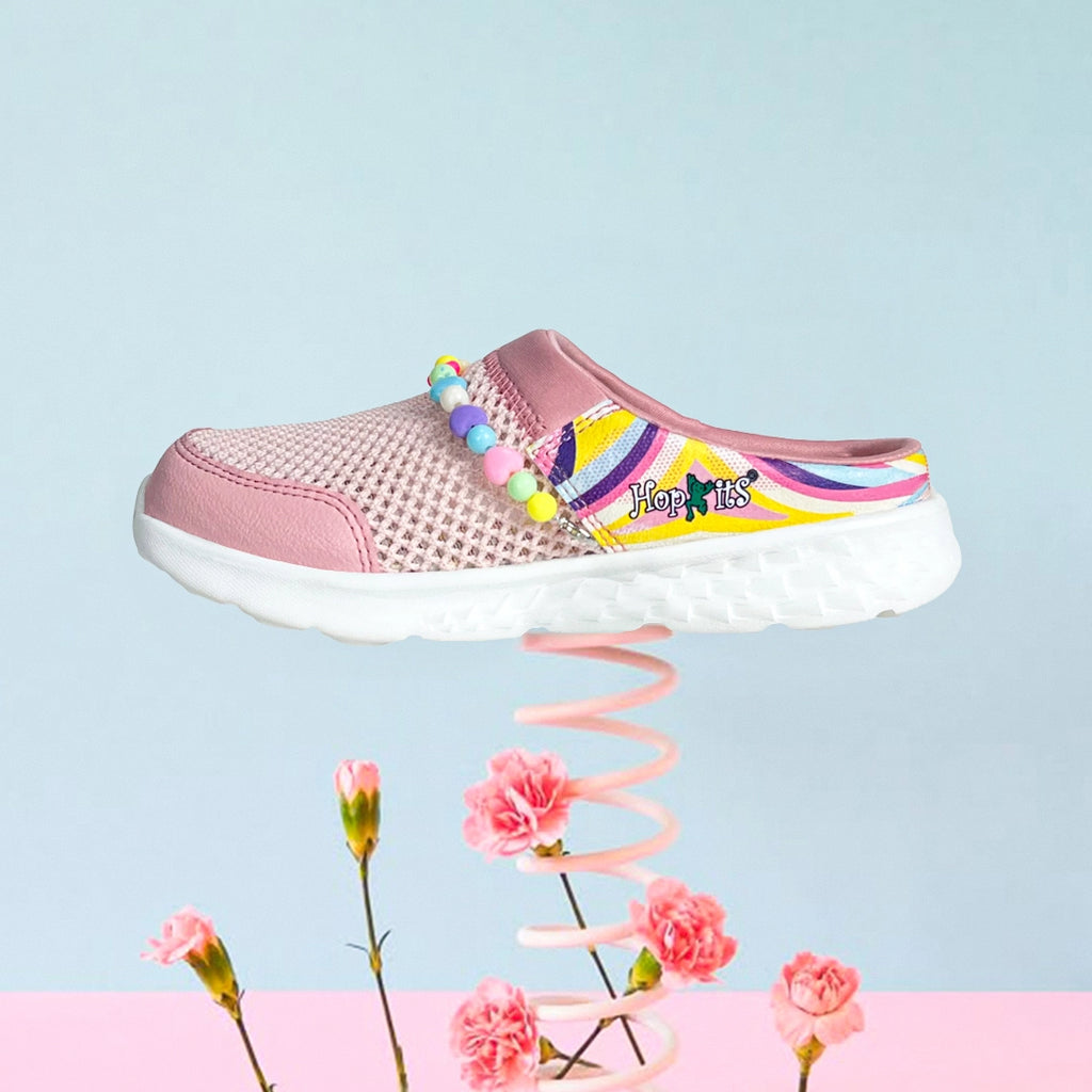 Summer Breeze Girls Peach Detachable Friendship Bracelet Slip-On Mule