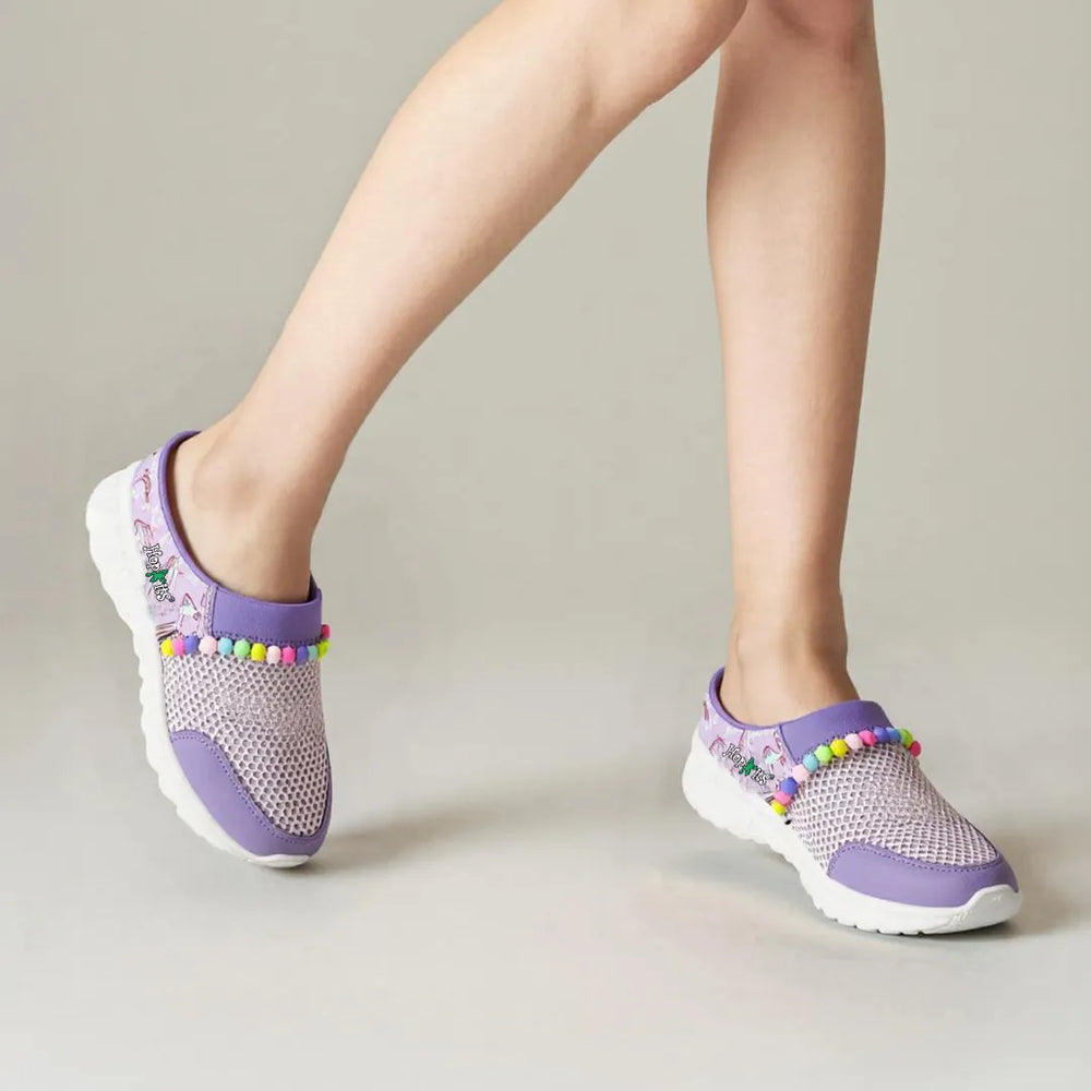 Summer Breeze Girls Lavender Detachable Friendship Bracelet Slip-On Mule - Hopits