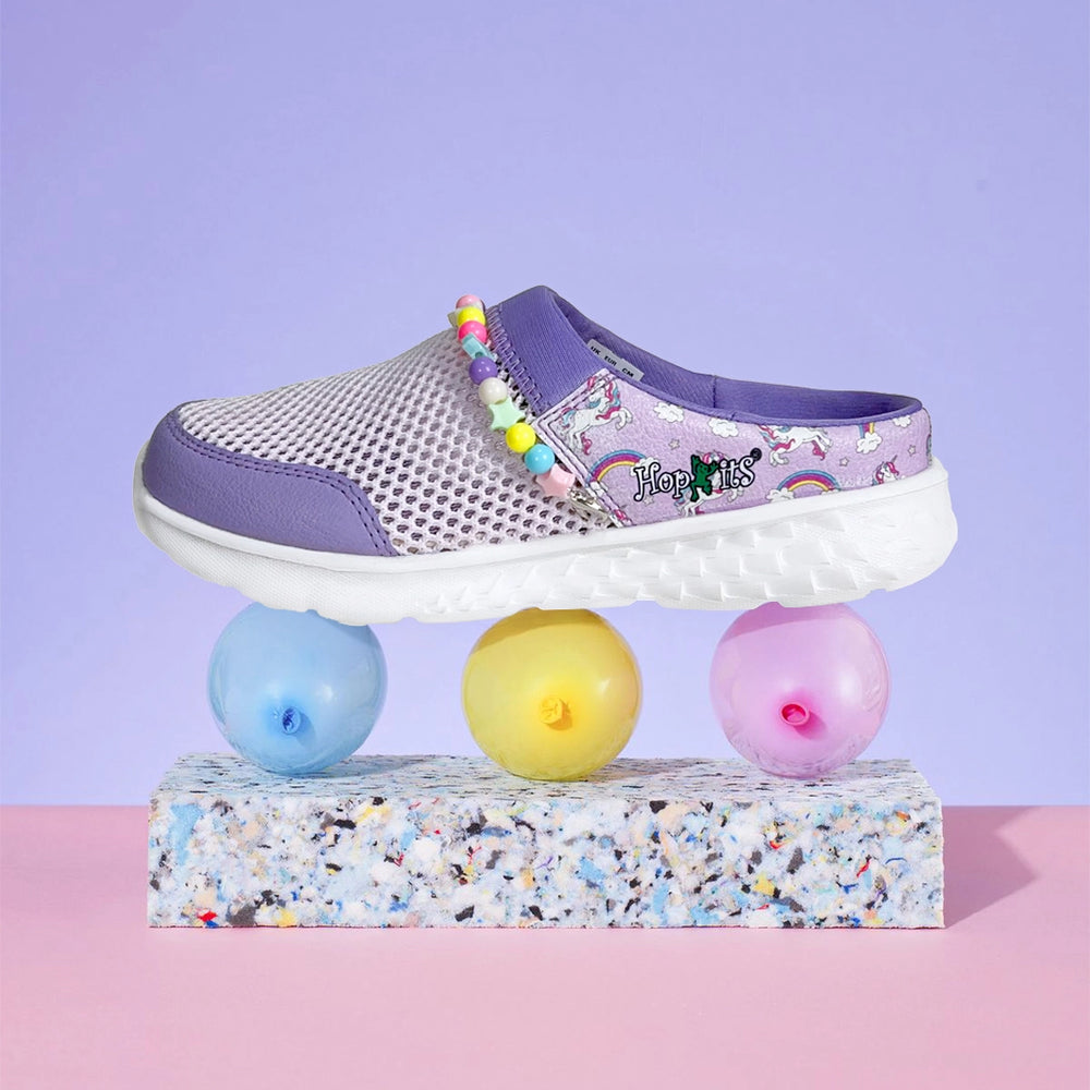 Summer Breeze Girls Lavender Detachable Friendship Bracelet Slip-On Mule - Hopits