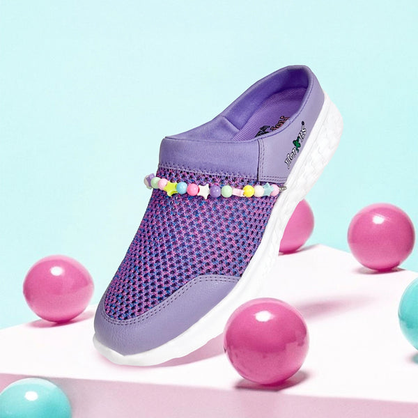 Summer Breeze Girls Purple Slip-On Mules