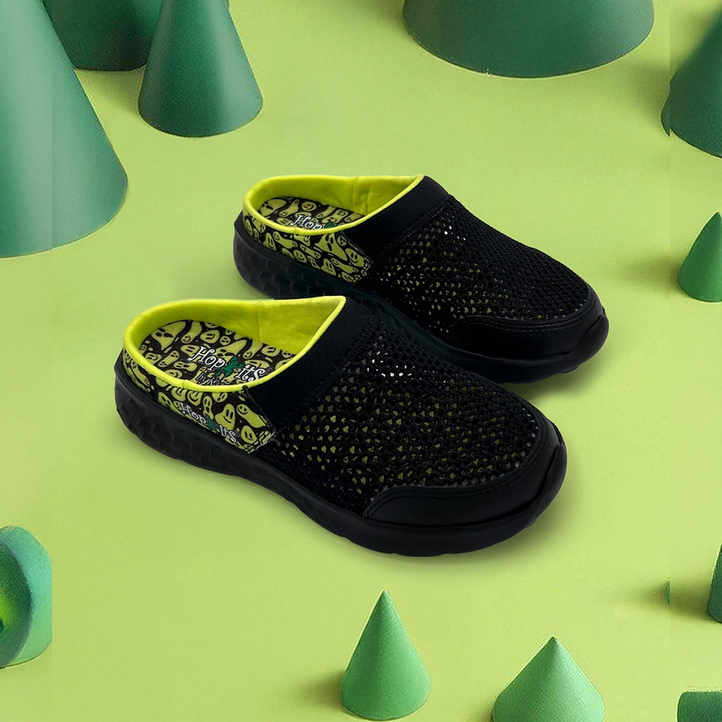 Summer Breeze Boys Black Neon Slip-On Mule