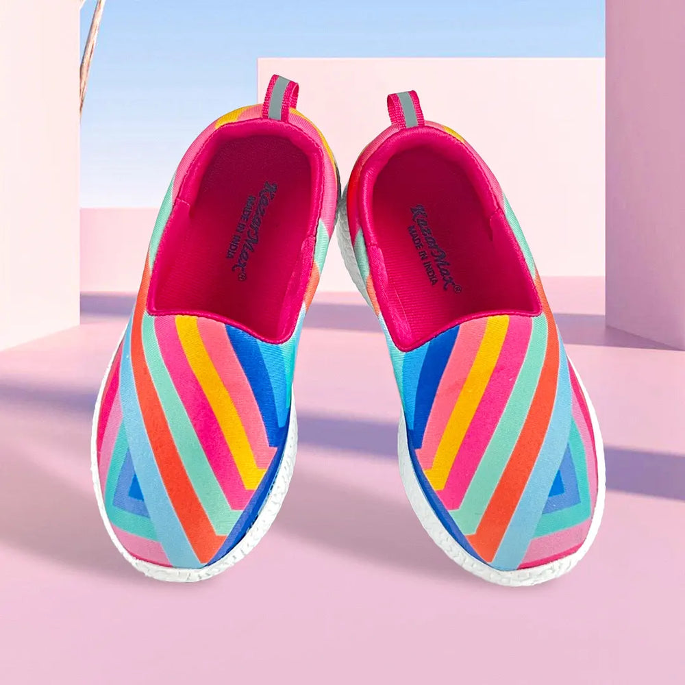 Explorer Kids Blue Illusion Stripes Loafers