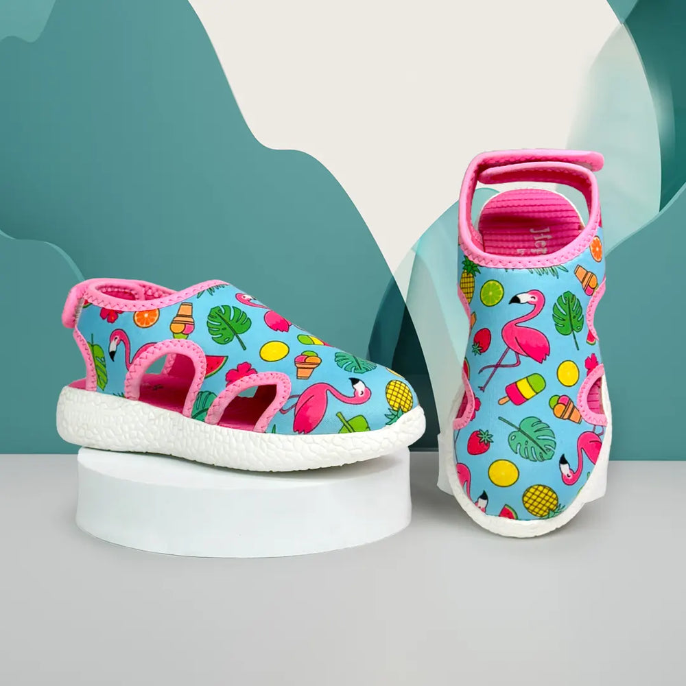 Trail Girls Turquoise Flamingo Sandals
