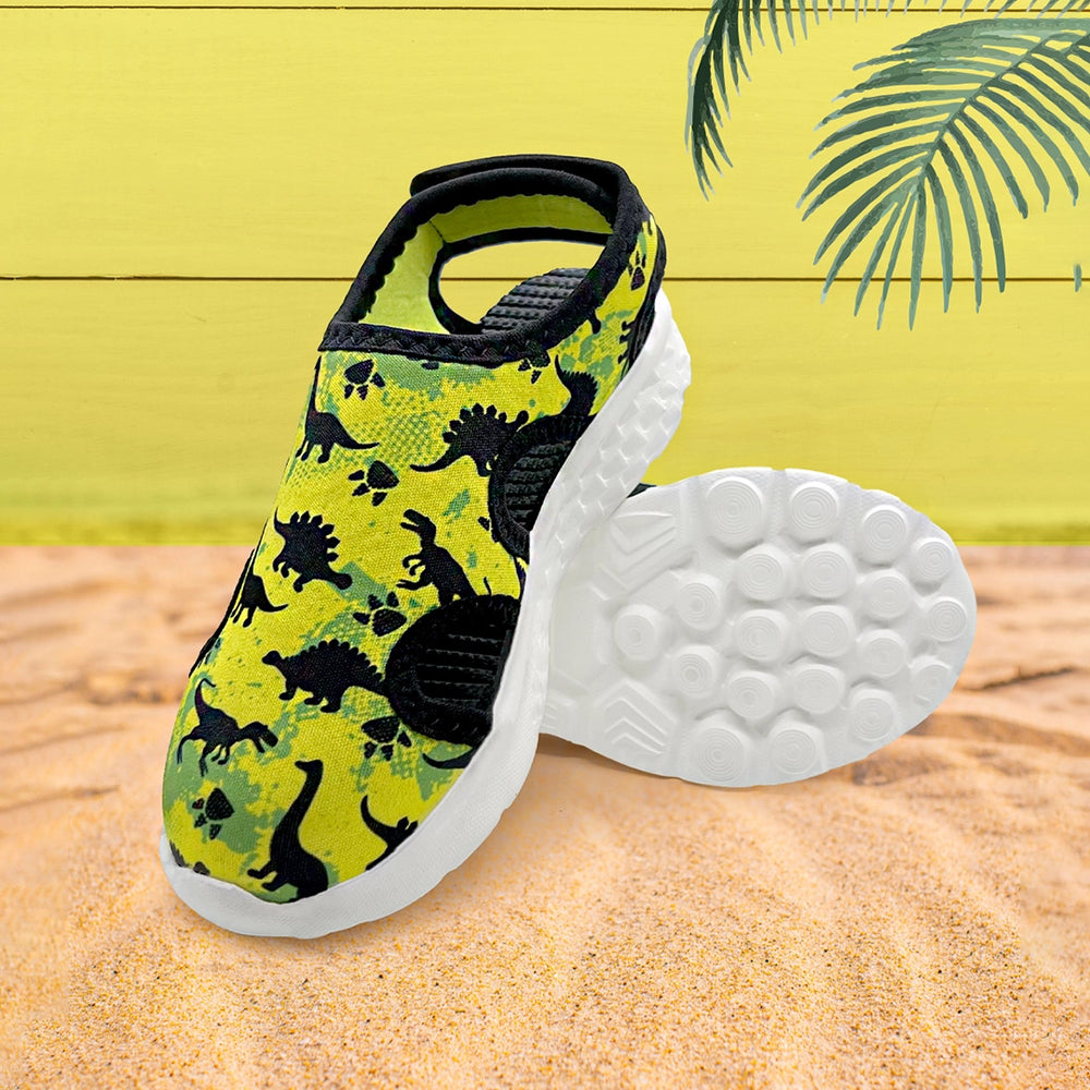 Trail Boys Yellow Black Dino Sandals